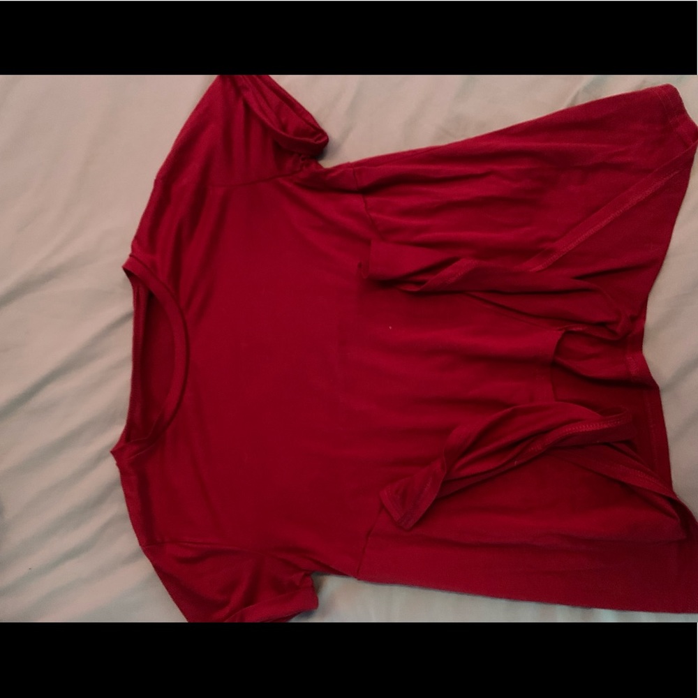 Red Short sleeve wrap shirt